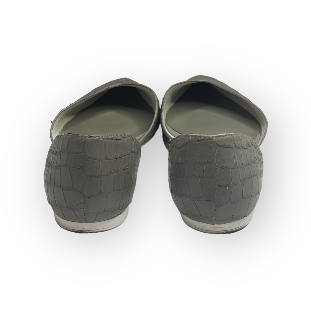 Vince ❃ Tara D’Orsay Pointy Toe Ballet Flat ❃ Embossed Leather ❃ Taupe Grey ❃ 39 - Picture 6 of 16